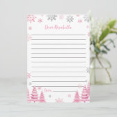 Roze Sneeuwvlok Winter Verjaardag Tijd Capsule Kaa Bedankkaart (Staand voorkant)