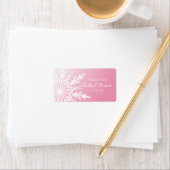 Roze sneeuwvlok Winter Weddenschap Etiket (Insitu)