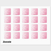 Roze sneeuwvlok Winter Weddenschap Vierkante Sticker (Vel)