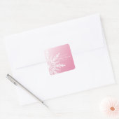 Roze sneeuwvlok Winter Weddenschap Vierkante Sticker (Envelop)