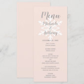 Roze Sneeuwvlok Winterhuwelijk Menu (Voorkant / Achterkant)