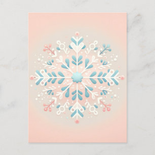 Roze Sneeuwvlokje Charme Baby Meisje Shower Uitnod Briefkaart