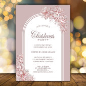 Roze Sneeuwvlokken Arch Kerstfeest Kaart