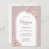 Roze Sneeuwvlokken Arch Kerstfeest Kaart (Voorkant)