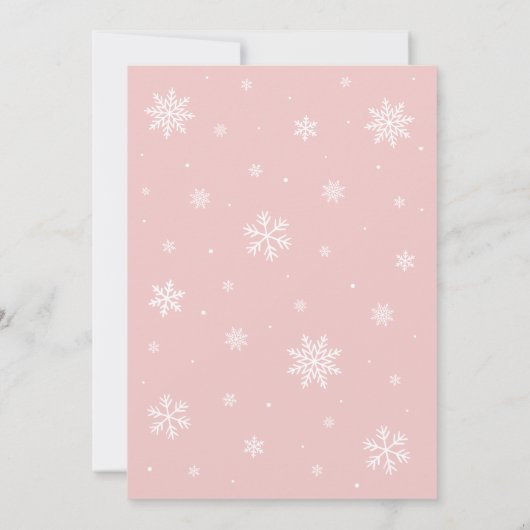 Roze sneeuwvlokken Baby Het is koud buiten Baby sh Kaart (Achterkant)
