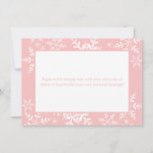 Roze Sneeuwvlokken Baby shower Dank u Bedankkaart (Achterkant)