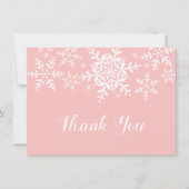 Roze Sneeuwvlokken Baby shower Dank u Bedankkaart (Voorkant)