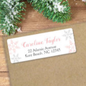 Roze Sneeuwvlokken Baby shower Winter Etiket