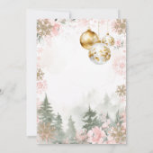 Roze sneeuwvlokken brunch en bubbelchampagne  kaart (Achterkant)