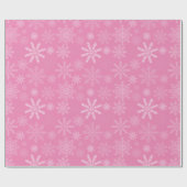 Roze Sneeuwvlokken Cadeaupapier (Vlak)