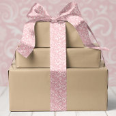 Roze sneeuwvlokken en kerstswirls satijnen lint