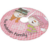 Roze sneeuwvlokken en sneeuwvlokken kerstboom rok (Gekanteld)