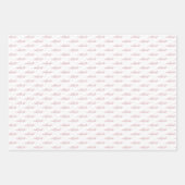 Roze Sneeuwvlokken en Vakantie Script op Wit Inpakpapier Vel (Voorkant)