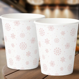 Roze sneeuwvlokken Het is koud buiten Baby shower Papieren Bekers