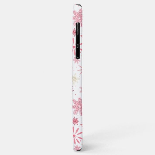 Roze sneeuwvlokken iPhone / iPad hoesje (Achterkant/links)