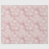 Roze Sneeuwvlokken Kerst Cadeaupapier (Vlak)