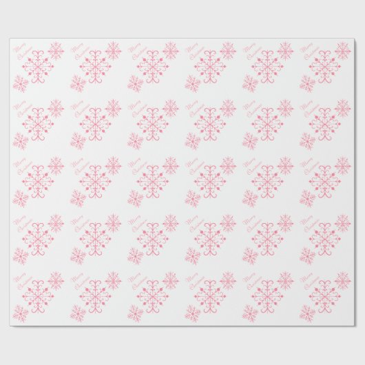 Roze Sneeuwvlokken Kerstmis Wrapping Papier (Vlak)