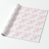 Roze Sneeuwvlokken Kerstmis Wrapping Papier (Uitgerold)