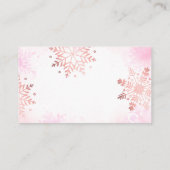 Roze Sneeuwvlokken Luier Raffle Meisje Baby shower Informatiekaartje (Achterkant)