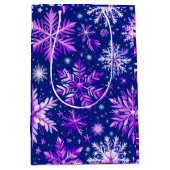 Roze Sneeuwvlokken Medium Gift Bag Cadeauzakje (Voorkant)