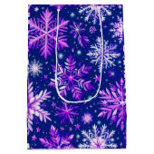 Roze Sneeuwvlokken Medium Gift Bag Cadeauzakje (Achterkant)