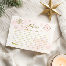 Roze Sneeuwvlokken Meisje Baby Shower Advieskaarte