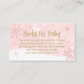 Roze sneeuwvlokken meisjes Baby showers boeken voo Informatiekaartje (Voorkant)