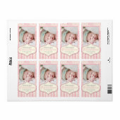 ROZE SNEEUWVLOKKEN MERRY CHRISTMAS PHOTO LABEL (Full Sheet)