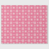  Roze Sneeuwvlokken Modern Christmas Cadeaupapier (Vlak)