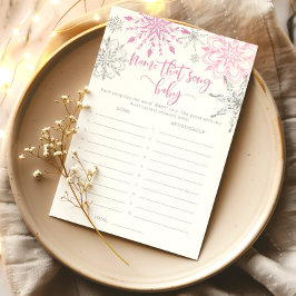 Roze sneeuwvlokken Naam dat nummer baby shower spe