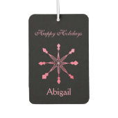 Roze sneeuwvlokken op een zwarte achtergrond luchtverfrisser (Voorkant)