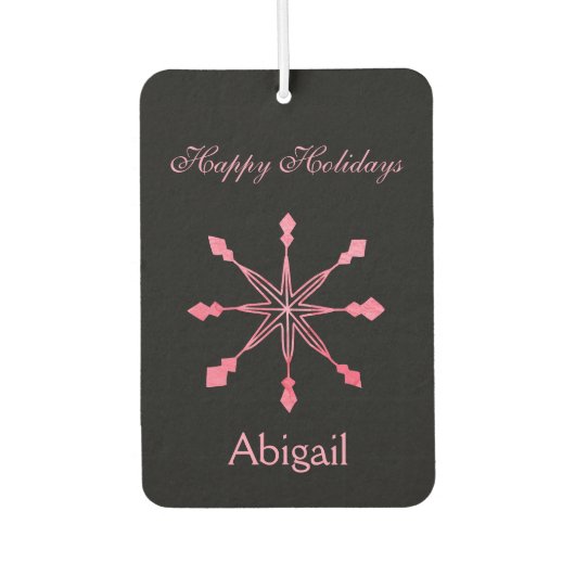 Roze sneeuwvlokken op een zwarte achtergrond luchtverfrisser (Voorkant)