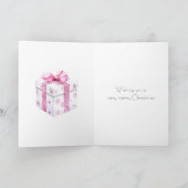 Roze Sneeuwvlokken Santa Car Kaart (Binnen)