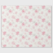 Roze Sneeuwvlokken Vintage Kerstmis Cadeaupapier (Vlak)