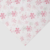 Roze Sneeuwvlokken Vintage Kerstmis Tissuepapier (Detail)