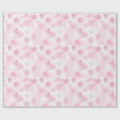 Roze Sneeuwvlokken Winter Cadeaupapier (Vlak)