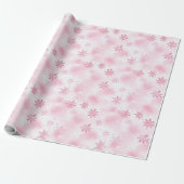 Roze Sneeuwvlokken Winter Cadeaupapier (Uitgerold)