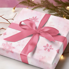 Roze Sneeuwvlokken Winter Cadeaupapier