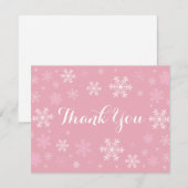 Roze sneeuwvlokken Winter Hartelijk dank (Voorkant / Achterkant)