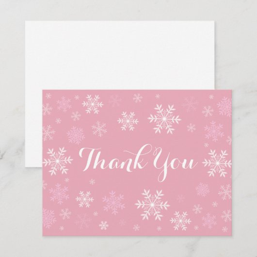 Roze sneeuwvlokken Winter Hartelijk dank (Voorkant / Achterkant)