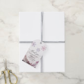 Roze Sneeuwvlokken Winter Wonderland Baby shower Cadeaulabel (Met Touw)