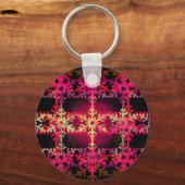 Roze sneeuwvlokpatroon voor kerstmis sleutelhanger (Voorkant)