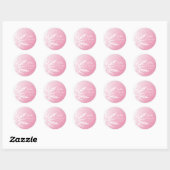 Roze sneeuwvlokwinterweduwenzegels ronde sticker (Vel)