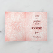 Roze sneeuwvrije kerstavond kaart (Binnen)