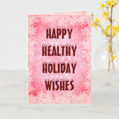 Roze sneeuwvrije kerstavond kaart (Gele Bloem)