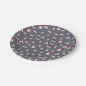 Roze snijdt Borden papier in Papieren Bordje (Gekanteld)