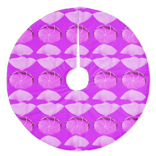 Roze Snoep 2 kerstboomrok Fleece Kerstboom Rok (Voorkant)