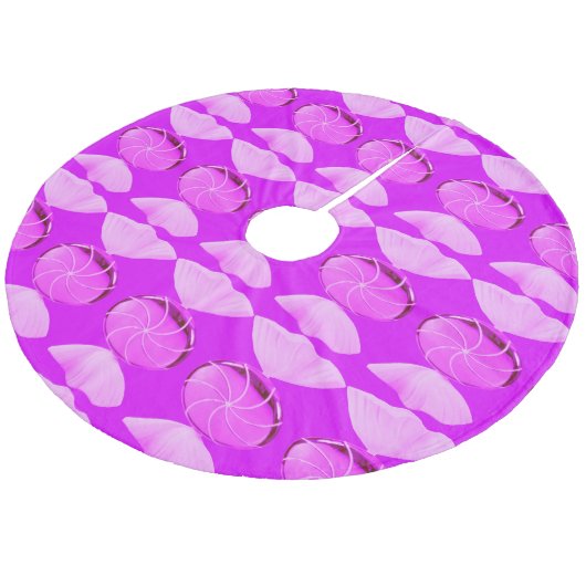 Roze Snoep 2 kerstboomrok Fleece Kerstboom Rok (Gekanteld)