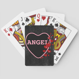 Roze Snoep Angel Heart Valentijn Design 2 Speelkaarten