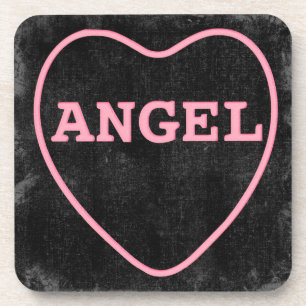 Roze Snoep Angel Heart Valentijn Design Drankjes Onderzetter